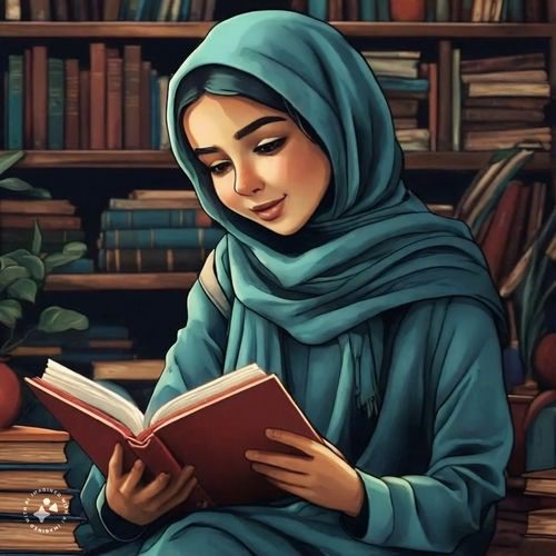 عکس دختر با حجاب در حال کتاب خواندن (16)