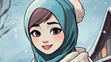 عکس دختر باحجاب در برف (13)