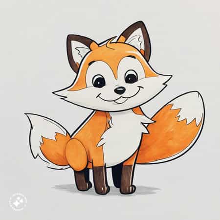 نقاشی روباه کودکانه 3