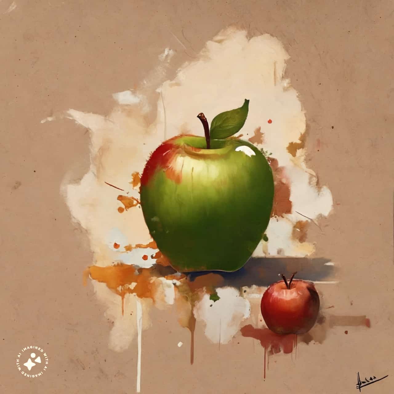 نقاشی ساده سیب برای شب یلدا (10)