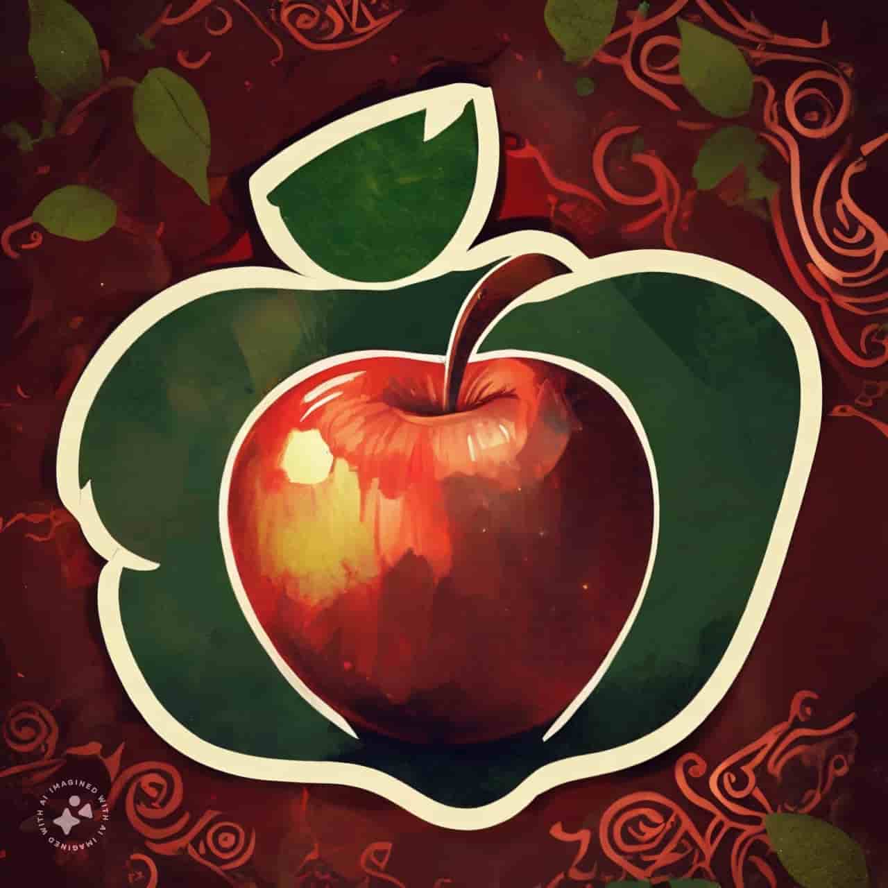نقاشی ساده سیب برای شب یلدا (11)