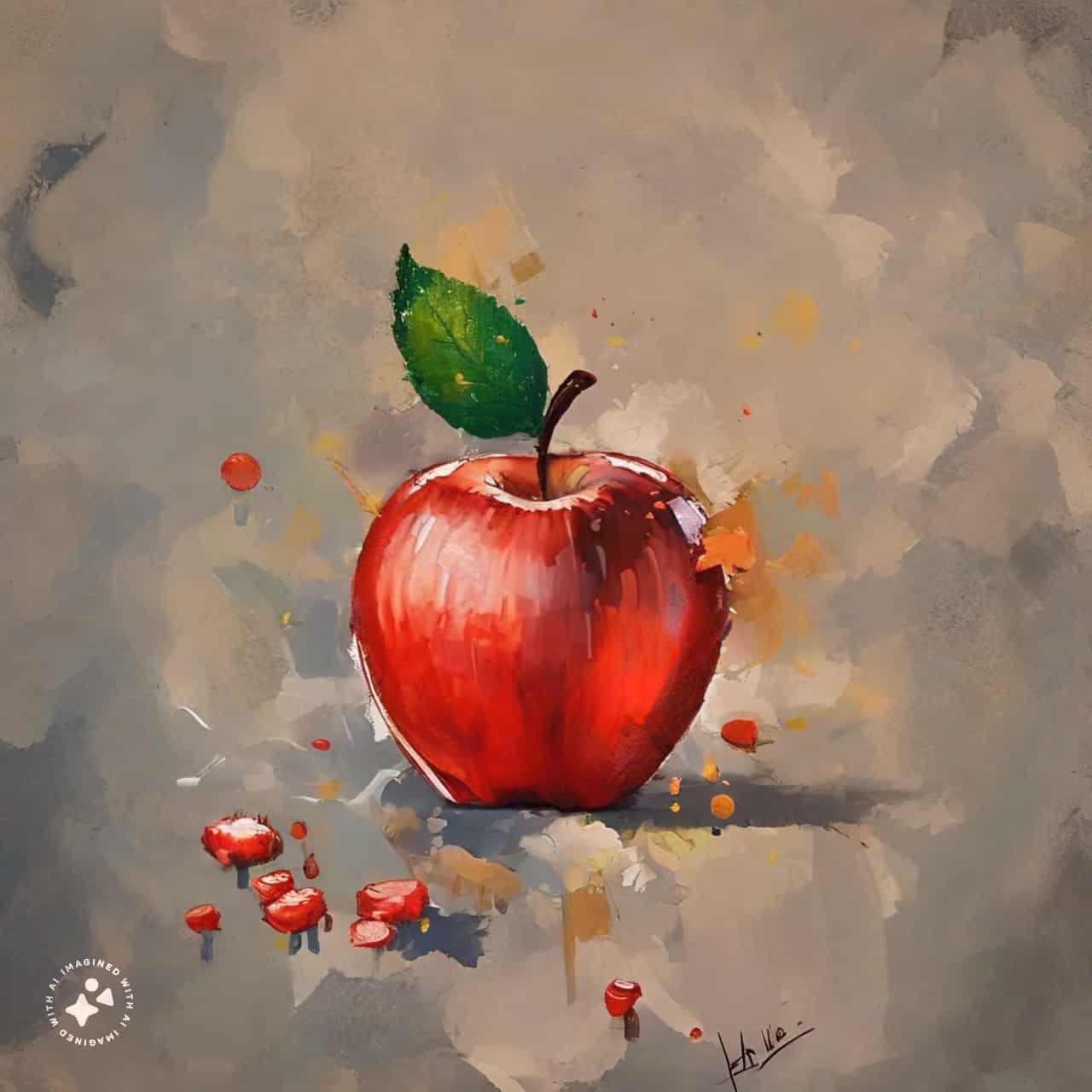 نقاشی ساده سیب برای شب یلدا (12)