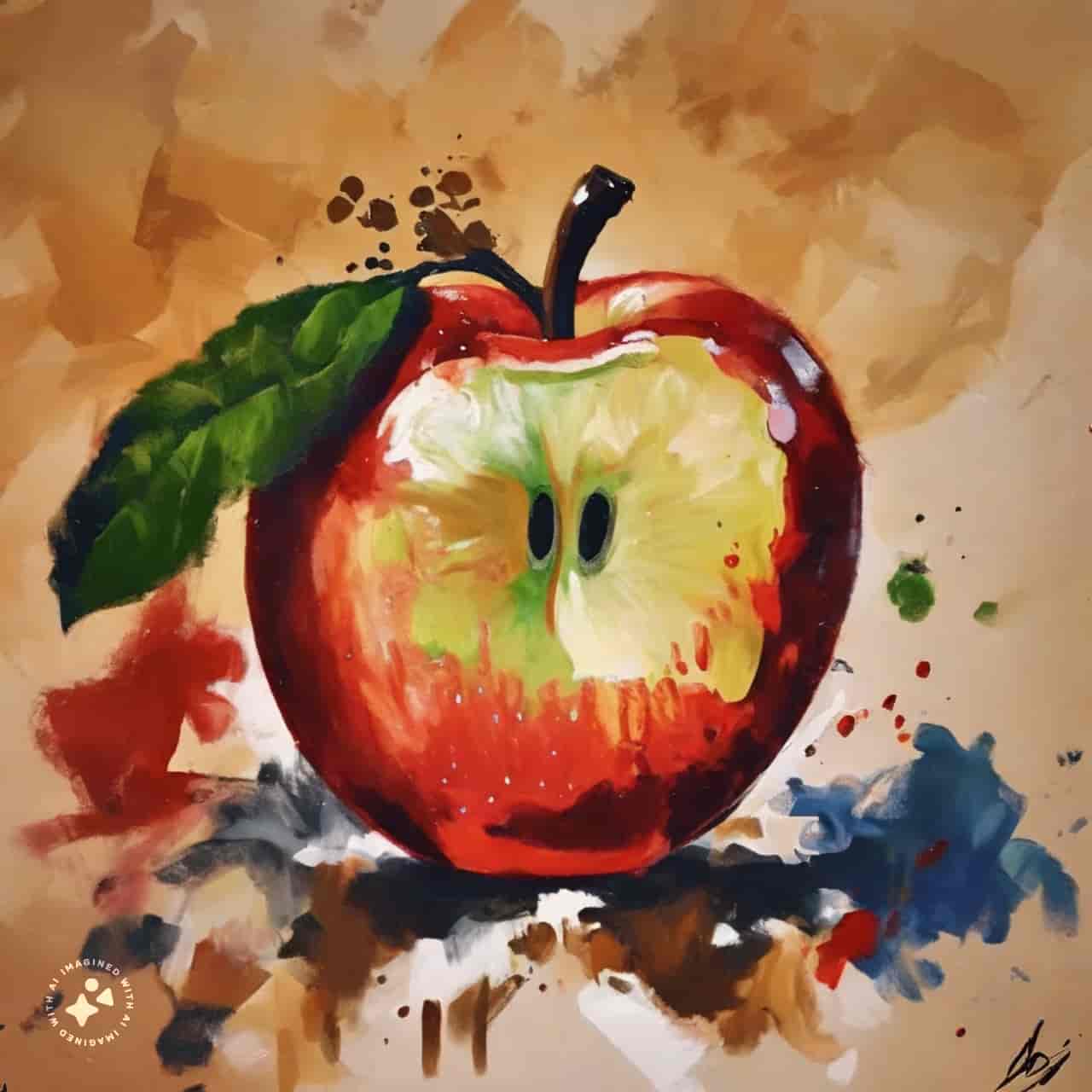 نقاشی ساده سیب برای شب یلدا (13)