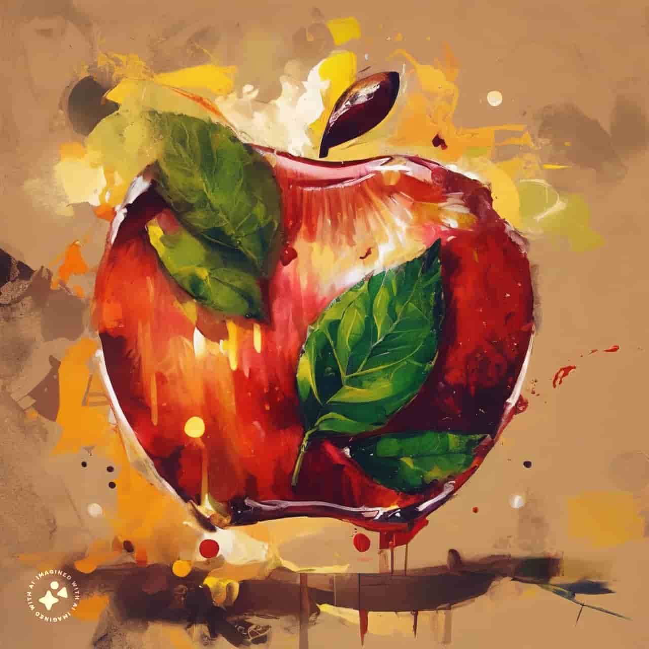 نقاشی ساده سیب برای شب یلدا (17)