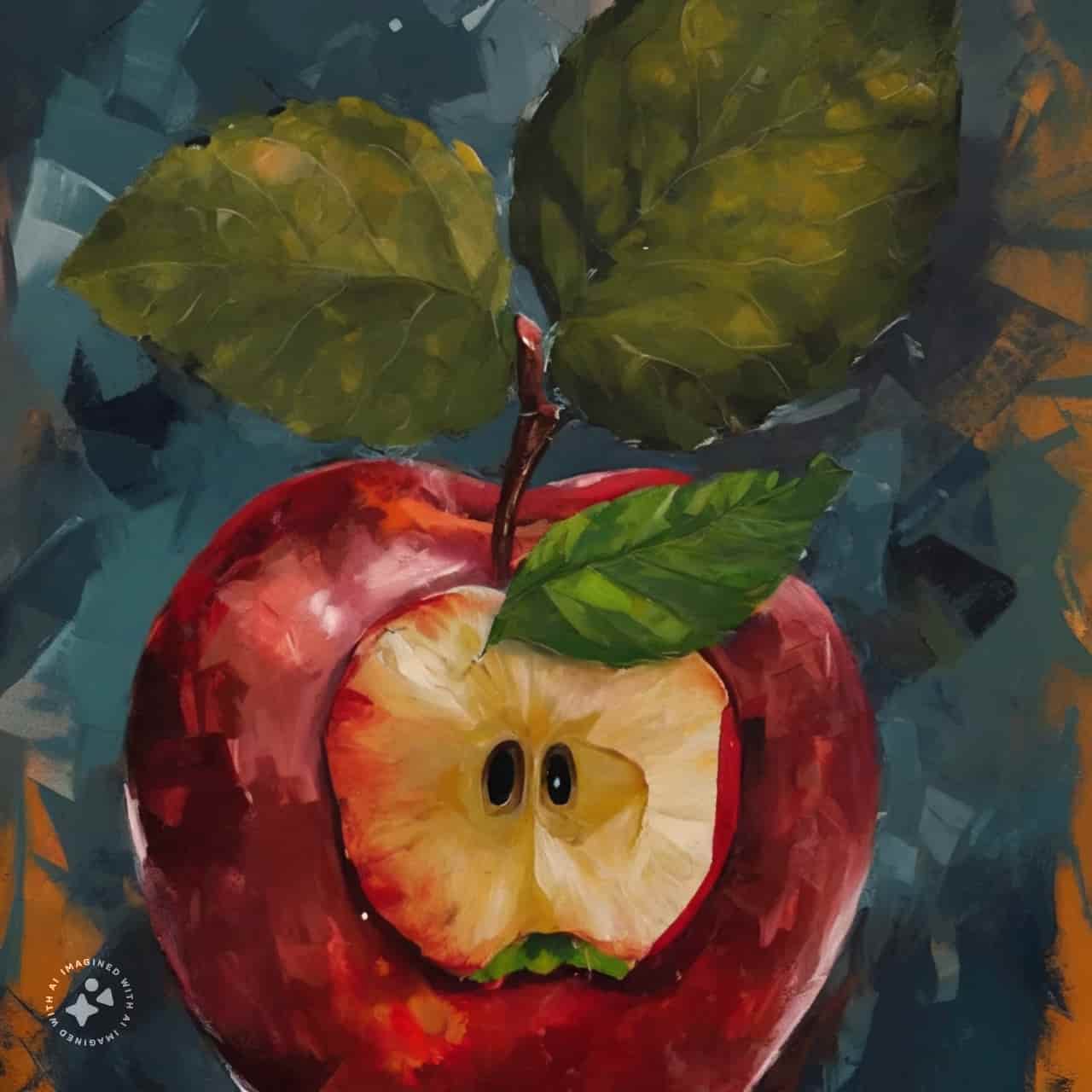 نقاشی ساده سیب برای شب یلدا (18)
