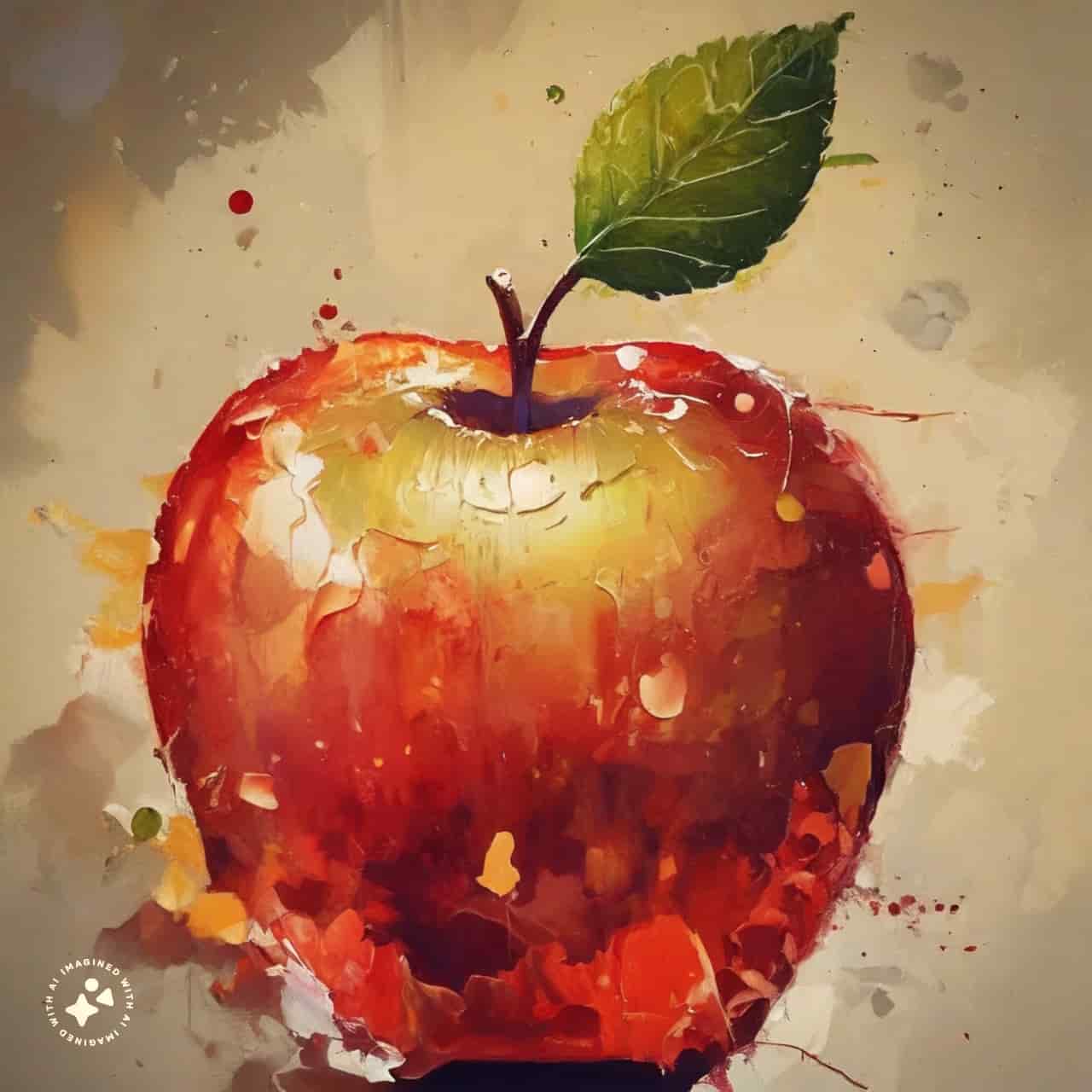 نقاشی ساده سیب برای شب یلدا (19)