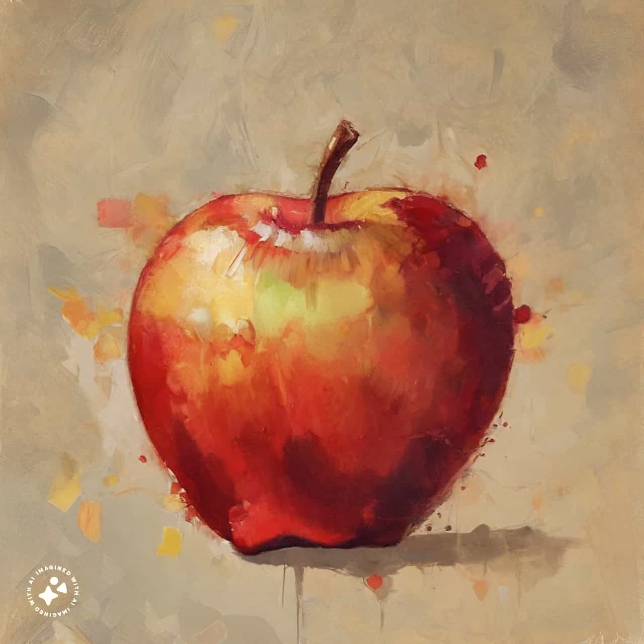 نقاشی ساده سیب برای شب یلدا (3)