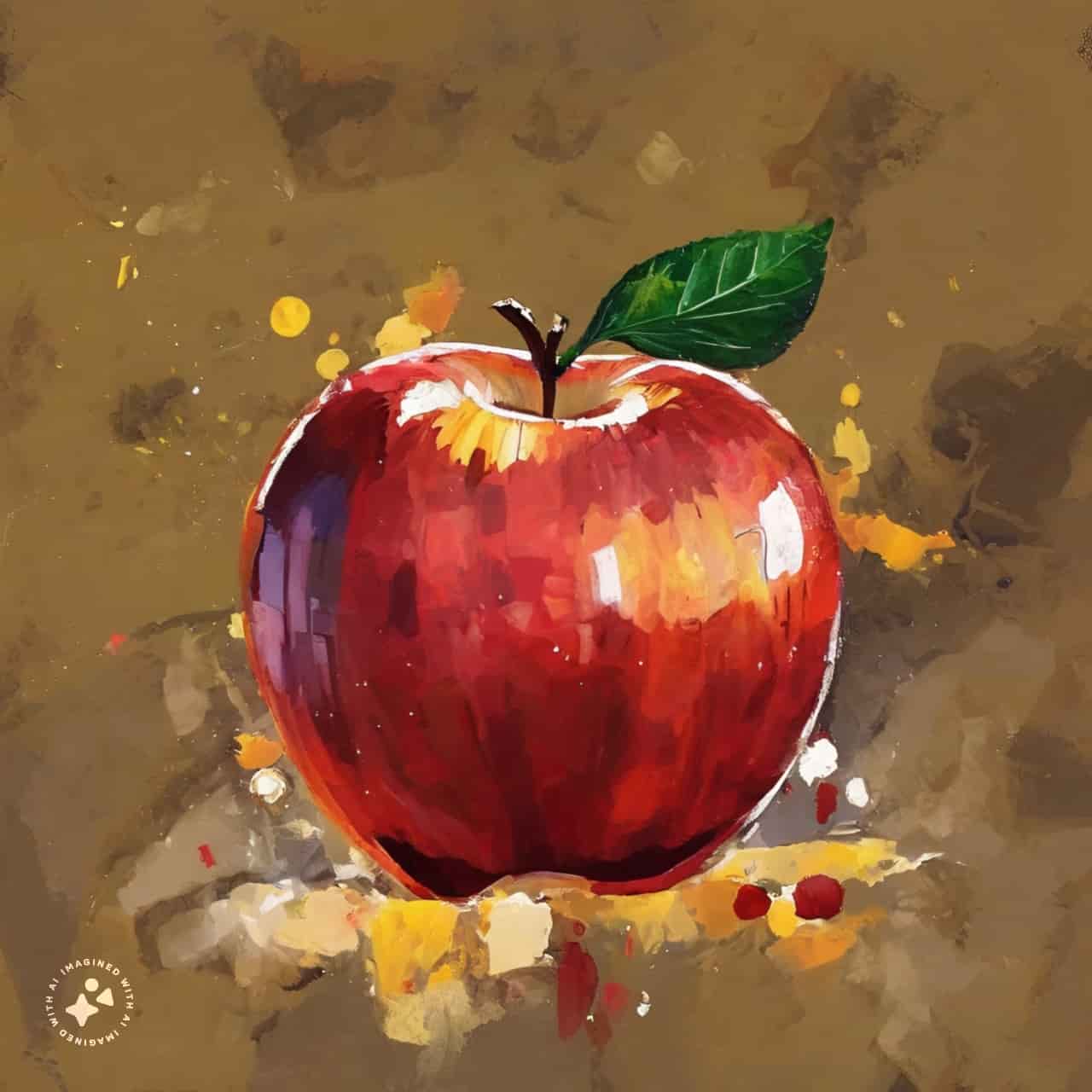 نقاشی ساده سیب برای شب یلدا (5)