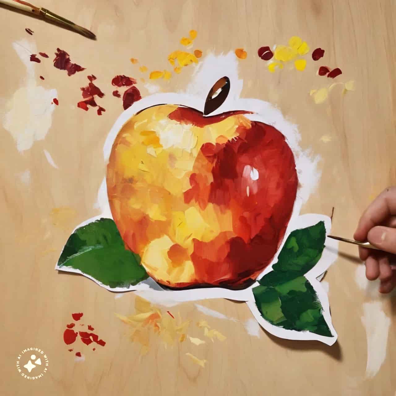 نقاشی ساده سیب برای شب یلدا (6)