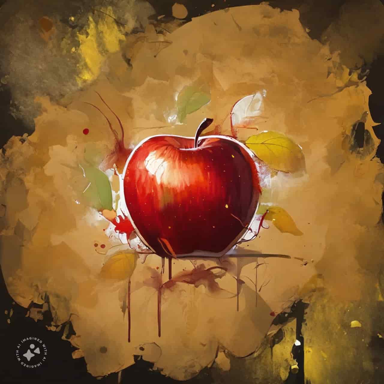 نقاشی ساده سیب برای شب یلدا (7)