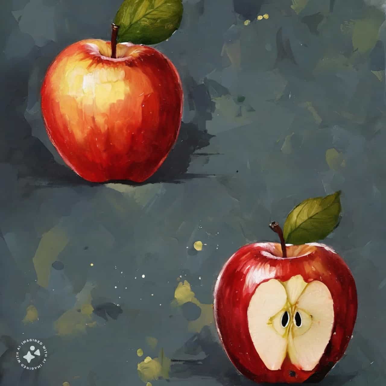 نقاشی ساده سیب برای شب یلدا (9)