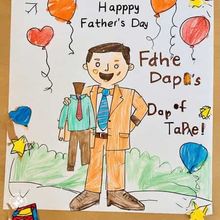 نقاشی فوق العاده روز پدر برای کلاس اولی ها 12