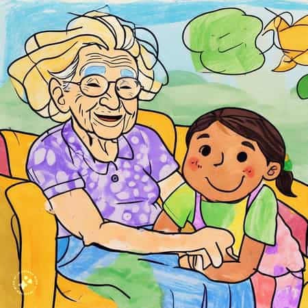 نقاشی کودکانه در مورد روز سالمندان 6