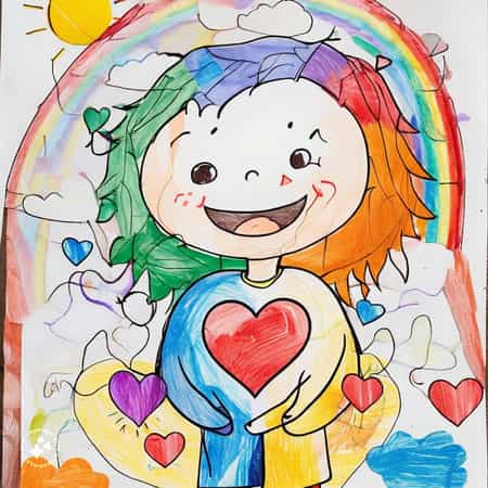 نقاشی کودکانه در مورد سلامت قلب 8