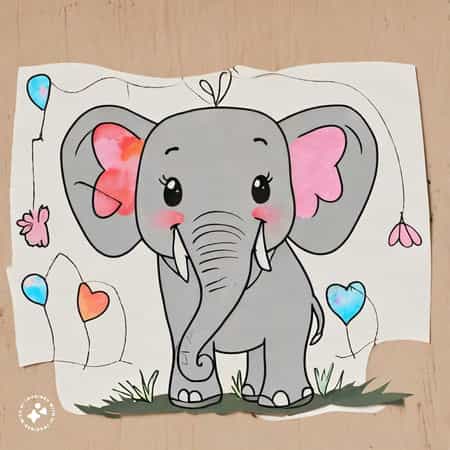 نقاشی کودکانه در مورد فیل 12