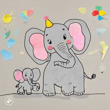نقاشی کودکانه در مورد فیل 3