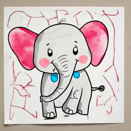 نقاشی کودکانه در مورد فیل 4