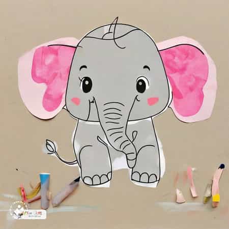 نقاشی کودکانه در مورد فیل 9