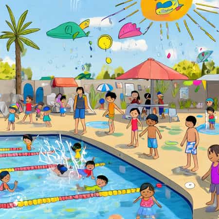 نقاشی کودکانه در مورد ورزش شنا 3