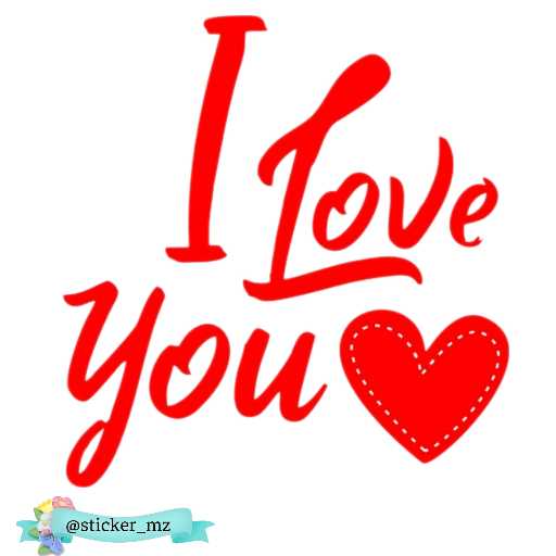 استیکر ilove you