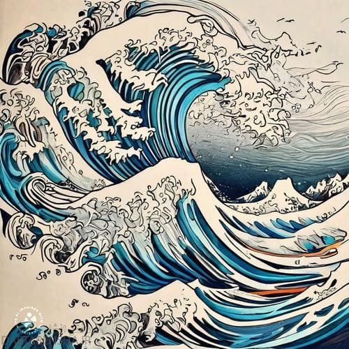 نقاشی موج دریا (1)
