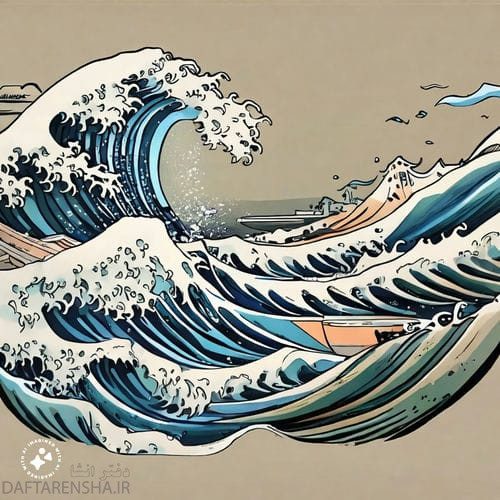 نقاشی موج دریا (2)