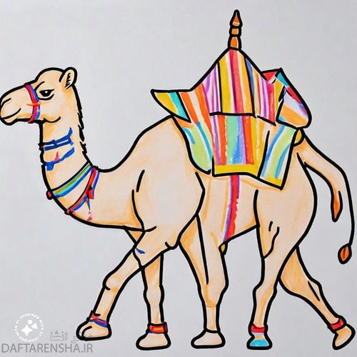 نقاشی کودکانه شتر ساده (6)