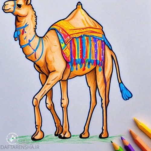 نقاشی کودکانه شتر ساده (7)