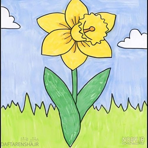 نقاشی گل نرگس بچه گانه (4)