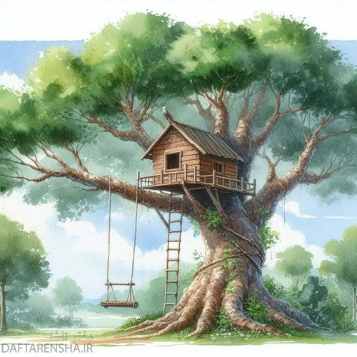نقاشی خانه درختی ساده در جنگل (6)