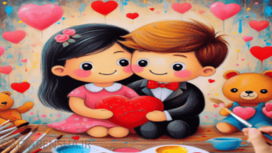 نقاشی کودکانه برای روز ولنتاین