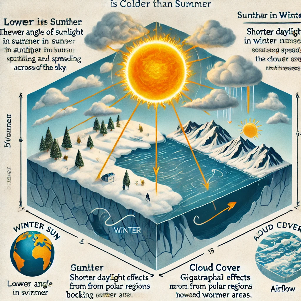 چرا با وجود اینکه در زمستان هم مانند تابستان خورشید وجود دارد ولی هوا سردتر از تابستان است