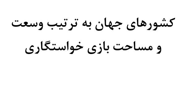 کشورهای جهان به ترتیب وسعت و مساحت بازی خواستگاری