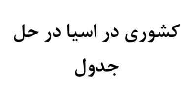 کشوری در اسیا در حل جدول