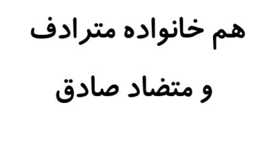 هم خانواده مترادف و متضاد صادق