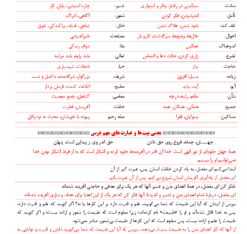 معنی تضرع فارسی نهم