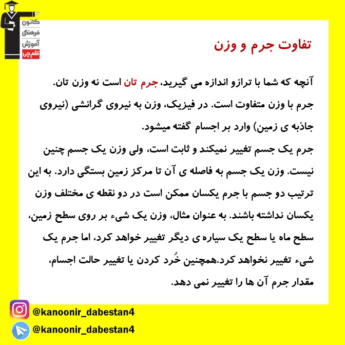 فرق جرم با وزن کلاس سوم