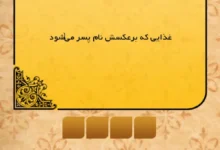 آن چیست غذایی که برعکسش نام پسر میشود