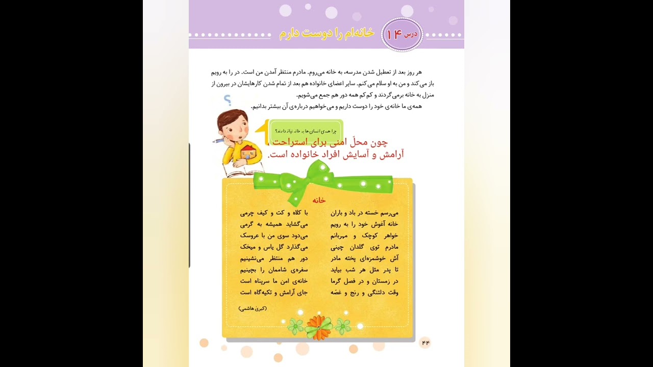 چرا انسانها به خانه نیاز دارند کلاس سوم