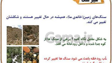چرا سنگ رودخانه صاف وگرد است کلاس اول