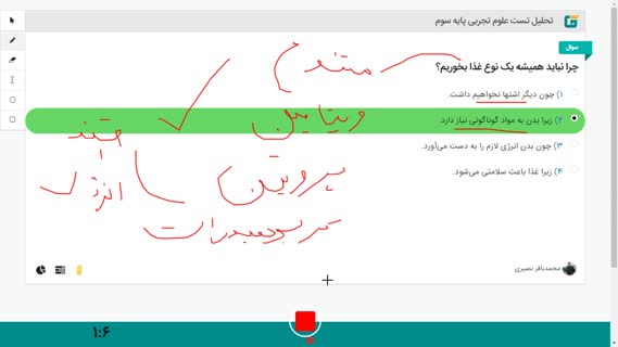 چرا ما باید غذا بخوریم کلاس سوم
