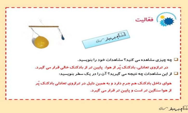 آیا هوا جرم دارد چرا کلاس سوم