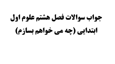 جواب سوالات فصل هشتم علوم اول ابتدایی (چه می خواهم بسازم)