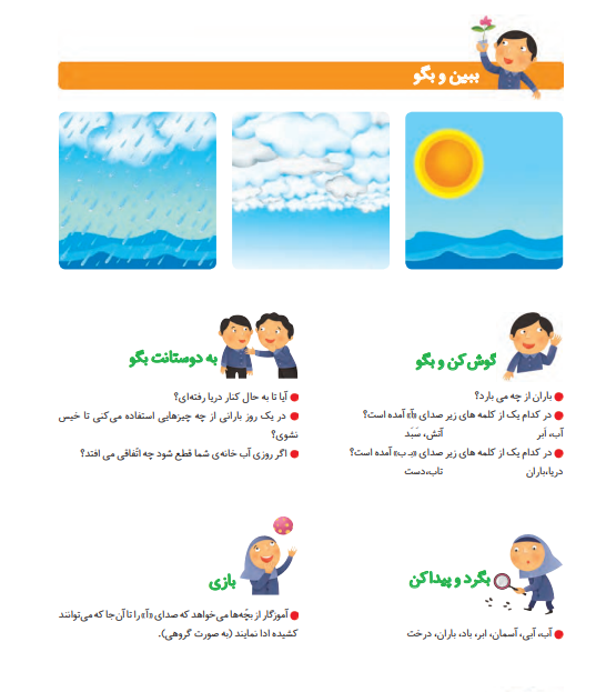 جواب سوالات صفحه 29 فارسی اول ابتدایی جواب سوالات صفحه 29 فارسی اول ابتدایی