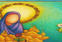 نقاشی حضرت فاطمه زهرا (س) رنگ شده 1 Copy