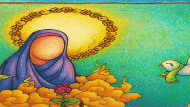 نقاشی حضرت فاطمه زهرا (س) رنگ شده 1 Copy