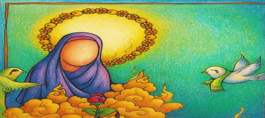 نقاشی حضرت فاطمه زهرا (س) رنگ شده 1 Copy