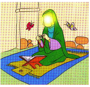 نقاشی حضرت فاطمه زهرا (س) رنگ شده (1)