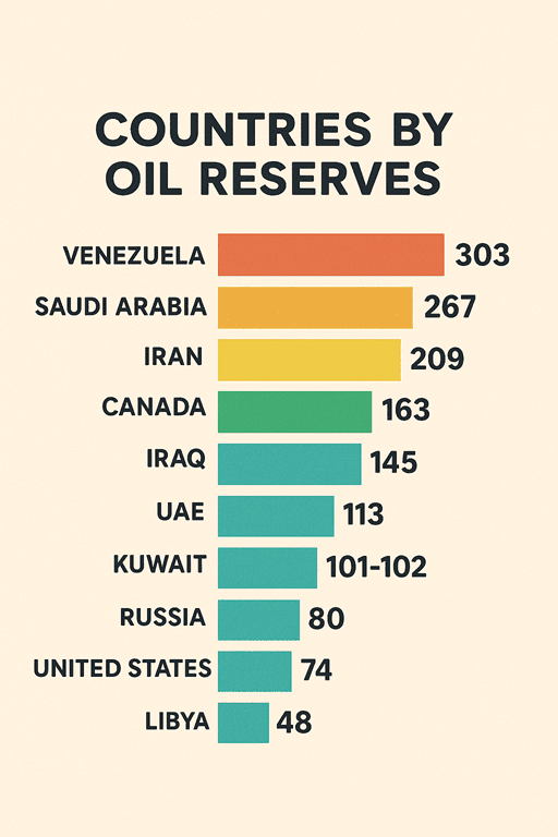 کشورها به ترتیب بیشترین ذخایر نفت بازی خواستگاری
