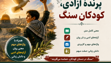 معنی درس شانزدهم فارس هشتم پرندۀ آزادی، کودکان سنگ